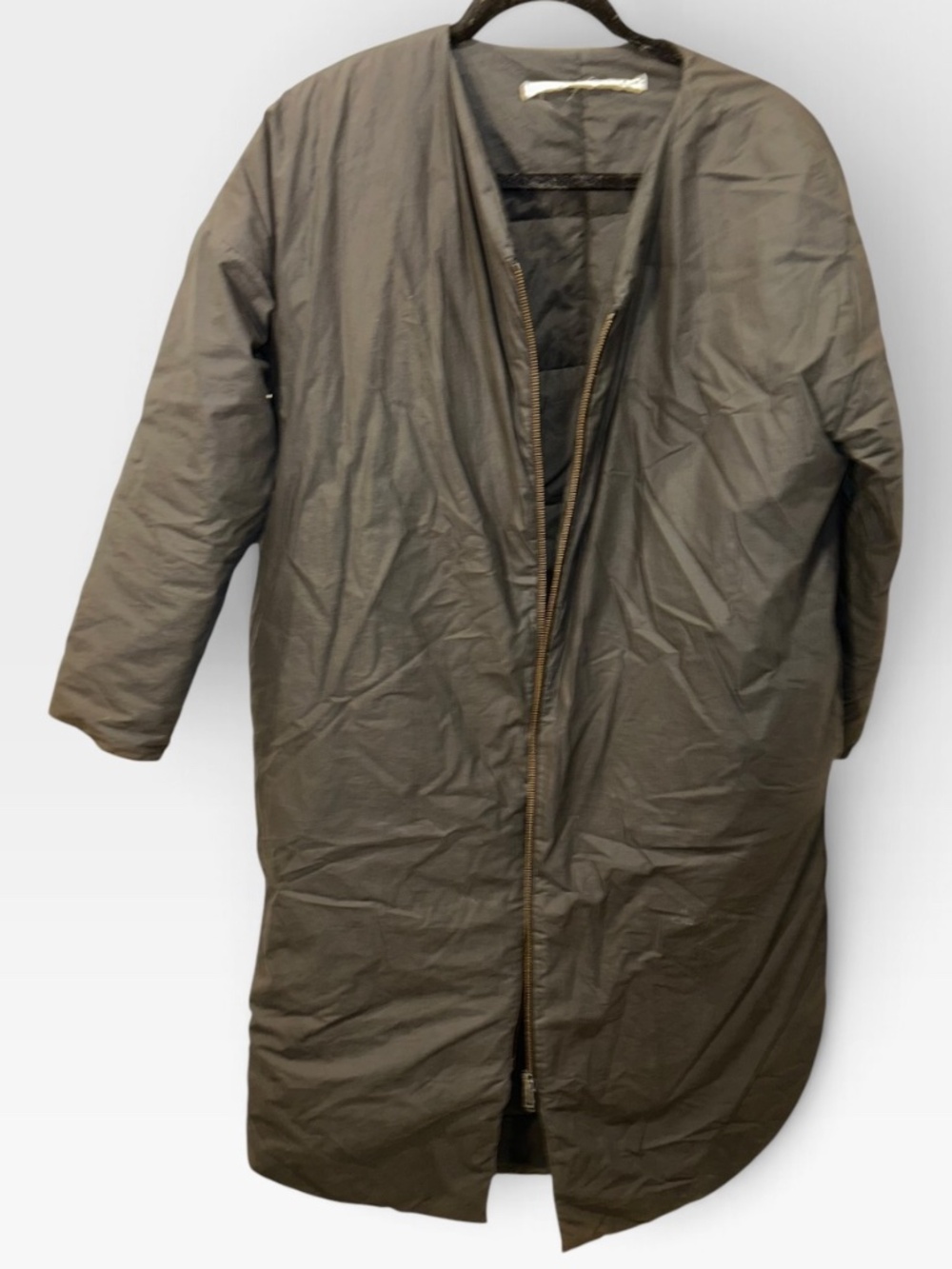 album di famiglia Italy black silk puffer long oversized unisex coat 34 XS